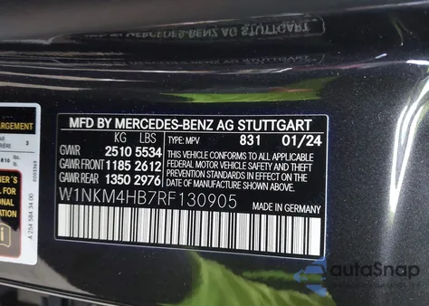 2024 Mercedes-Benz Glc 300 4Matic Suv из США, поврежденный, VIN W1NKM4HB7RF130905